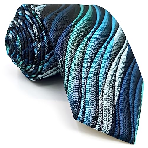Shlax&Wing Einzigartig Herren Seide Krawatte Blau Geometrisch Dünne von S&W SHLAX&WING