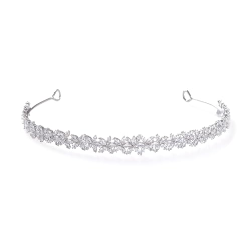 Shmily Premium Zirkonia Diadem Tiara Haarreif Hochzeit Brautschmuck Haarschmuck silber neu DH0027 von shmily