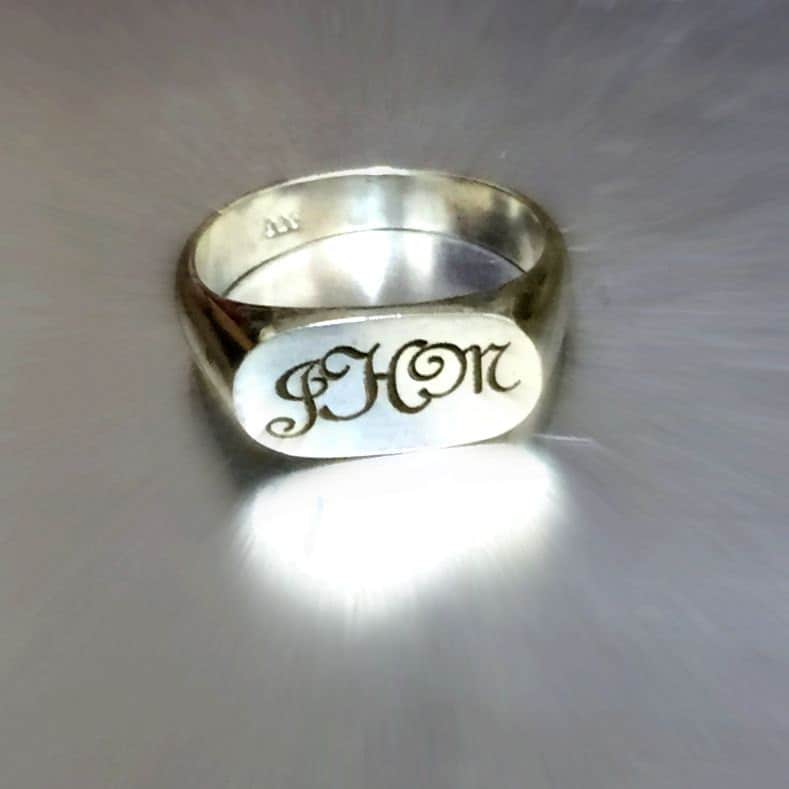 Monogran Ring. Personalisierter Namensring. Pinky Siegelring. Gravierter Silberner Frauenring. Initialen Buchstaben von shmukies
