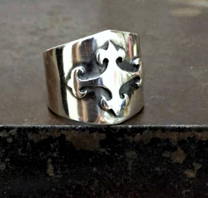 sterling Silber Herren-Ring. Christlicher Schmuck. Man Kreuz Ring. Männliche Aussage Männer Große Silberring. Ring Zu Überqueren. Breiten Ring von shmukies
