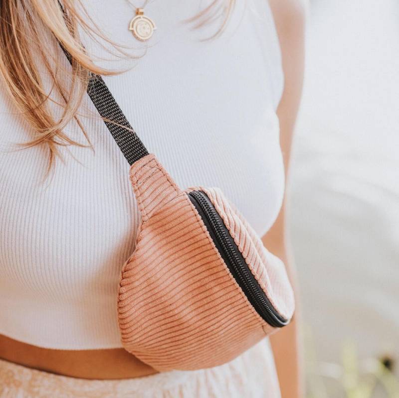 Bauchtasche Cord Mini Rosa Vegan, Made in Berlin Germany, Hüfttasche Kinder & Erwachsene von shoPPberlin