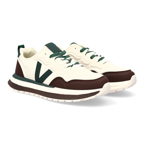 Sportschuh mit modernem Design und gezackter Sohle. Kontrastdetails, bequem, für den Alltag. Reißverschluss. Ideal für Herren in der Wintersaison., Kaffeebraun, 44 EU von shoes&blues.es