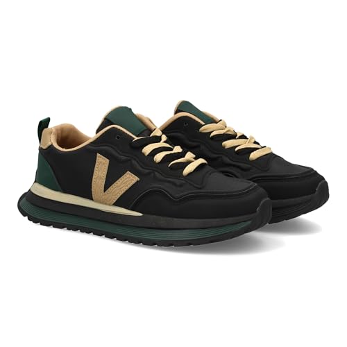 Sportschuh mit modernem Design und gezackter Sohle. Kontrastdetails, bequem, für den Alltag. Reißverschluss. Ideal für Herren in der Wintersaison., Schwarz , 42 EU von shoes&blues.es