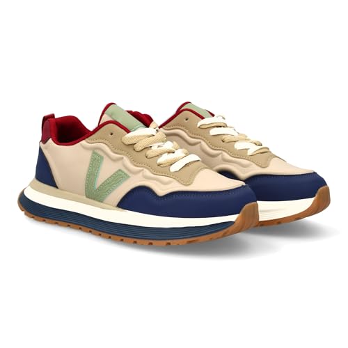 Sportschuh mit modernem Design und gezackter Sohle. Kontrastdetails, bequem, für den Alltag. Reißverschluss. Ideal für Herren in der Wintersaison., blau, 43 EU von shoes&blues.es