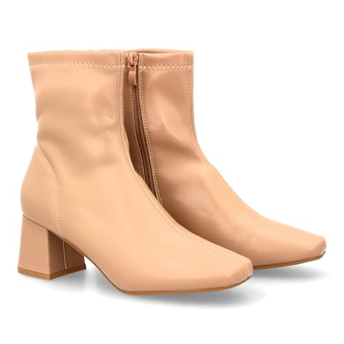 shoes&blues.es Damen-Stiefel mit quadratischem Absatz, elegantes Design, quadratische Spitze, ideal für den Winter., kaki, 41 EU von shoes&blues.es
