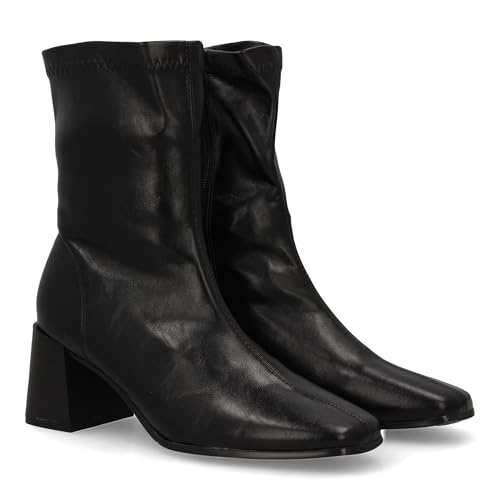 shoes&blues.es Damenstiefel mit Absatz, einfarbig, elegantes Design, Reißverschluss, ideal für den Winter., Schwarz , 38 EU von shoes&blues.es