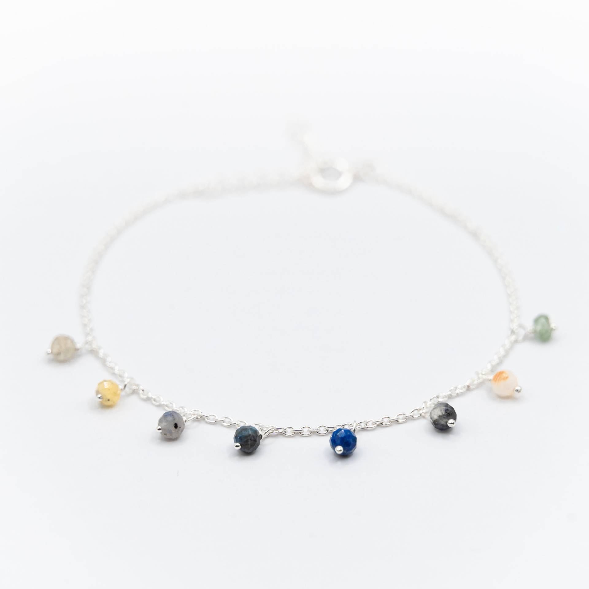 Edelstein Armband Bunt | 925 Sterling Silber Boho Stil & Minimalistisch Edelstein Armband Bunt | 925 Sterling Silber Boho Stil & Minimalistisch von shopANIEjewelry