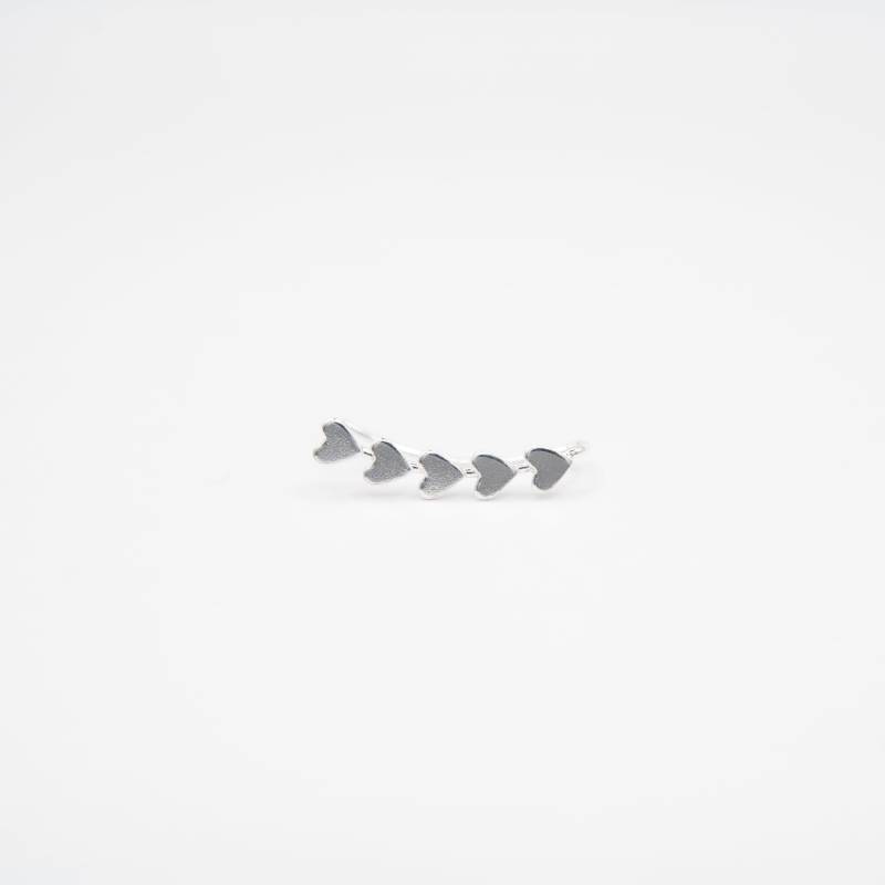 Herz Ear Climber Aus Sterling Silber - Verspielter Ohrschmuck Zum Hochklemmen | Ohrklemme Gratis Versand 925 von shopANIEjewelry