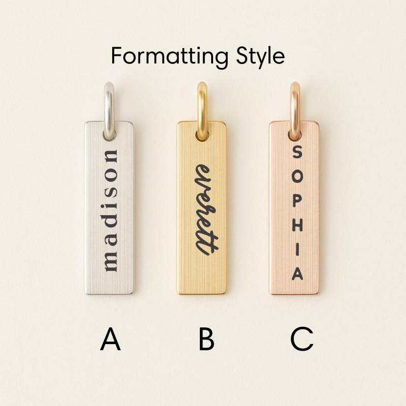 Personalisierte Name Bar Anhänger | Personalisierter Schlüsselanhänger von shopGoingGolden