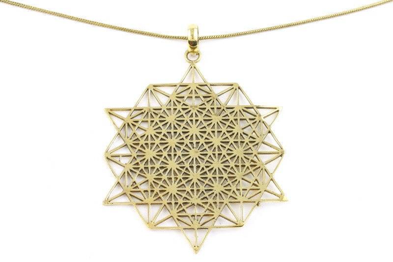 Heilige Geometrie Halskette, Messing Festival Schmuck, Spiritueller Yoga, Meditation, Hippie Schmuck von shopWEARRAW