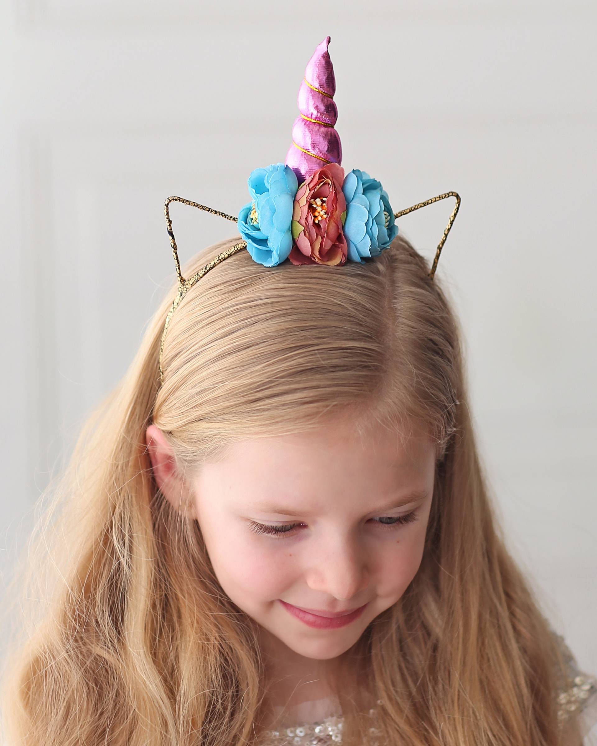 Einhorn-Blumen-stirnband - Rosa Und Blaues Einhorn-stirnband Einhorn-Horn-Blumen-stirnband von shopWhitneyElizabeth