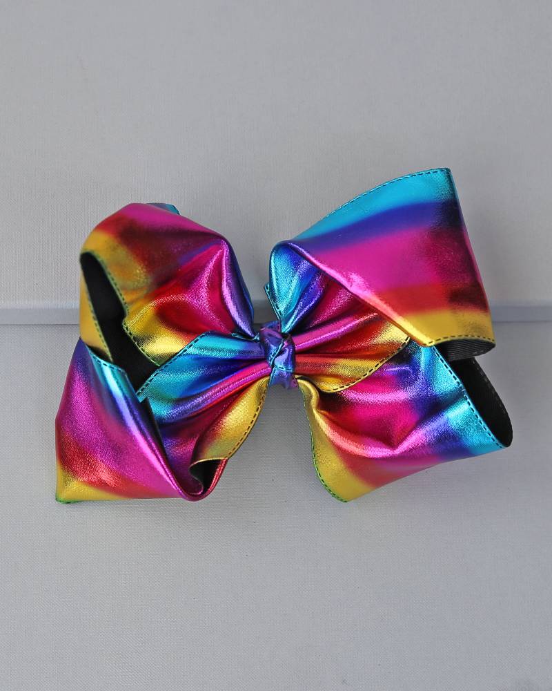Große Metallic Regenbogen Schleife Clip - Rainbow Bow Oversized Cheer von shopWhitneyElizabeth