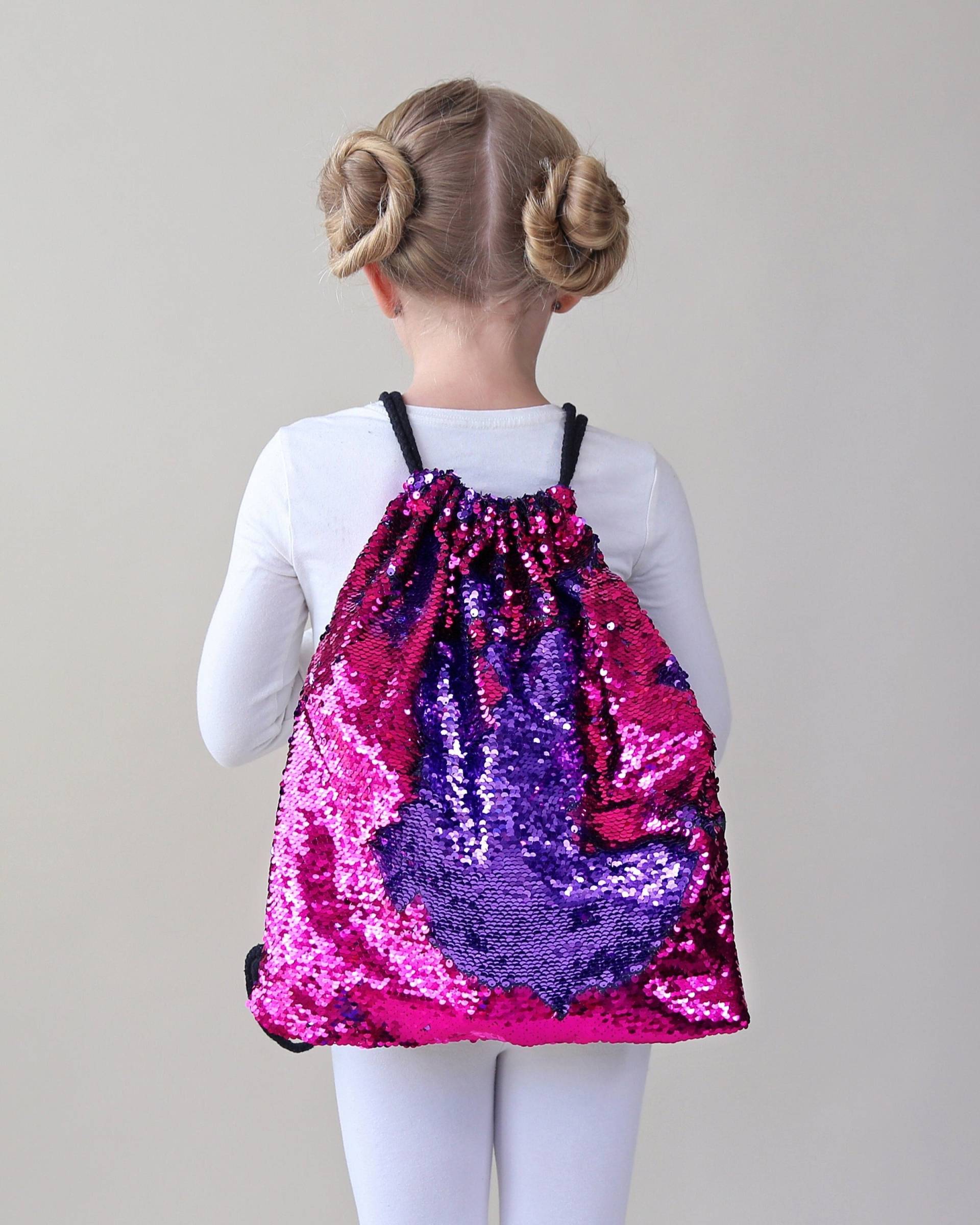Pailletten-Rucksack in Pink Und Lila - Pailletten-Tasche Wende-Pailletten-Rucksack Kordelzug-Flip-Pailletten-Rucksack von shopWhitneyElizabeth