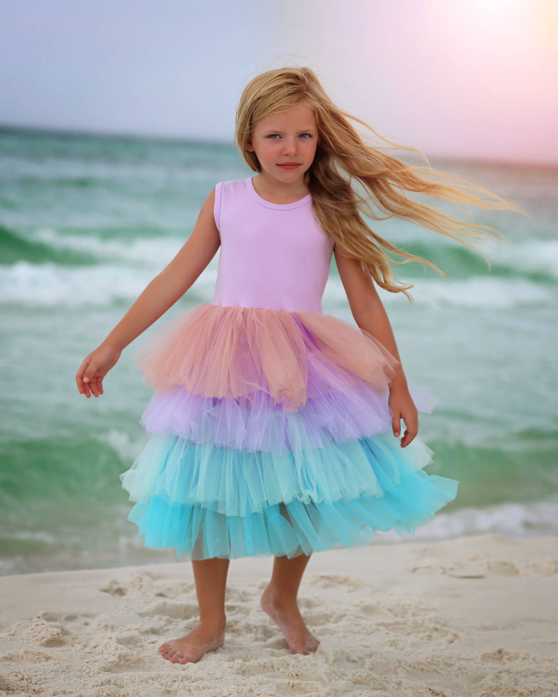 Rosa, Aqua Und Lavendel Ombre Kleid - Langes Rosa Tutu Geburtstagskleid Party Twirly von shopWhitneyElizabeth