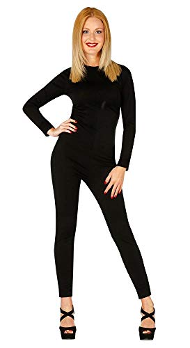 Basic Langarm Bodysuit für Damen-Kostüme Kostüm-Zubehör Ballett Tanz Catsuit Jumpsuit Overall Karneval Fasching, Farbe:Schwarz, Größe:M/L von shoperama