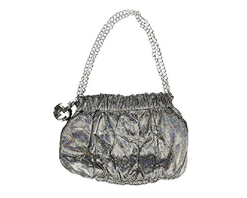 Schillernde 70er Jahre Damen Handtasche mit Disco-Kugel Anhänger und Magnetverschluss Festival Party Glamour von shoperama