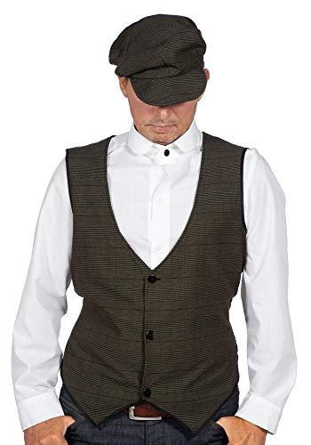 shoperama 20er Jahre Peaky Blinders Herren Hemd Weiß Langarm Kostüm-Zubehör runder Kragen The Roaring Twenties, Größe:54 von shoperama