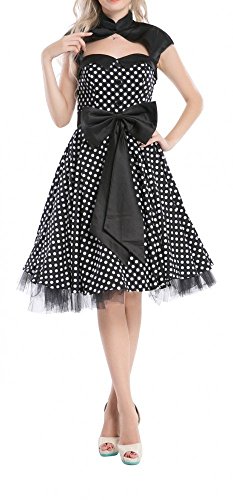 shoperama 50er Jahre Rockabilly-Kleid 50's Vintage - Betty Schwarz (ohne), Größe:32 von shoperama