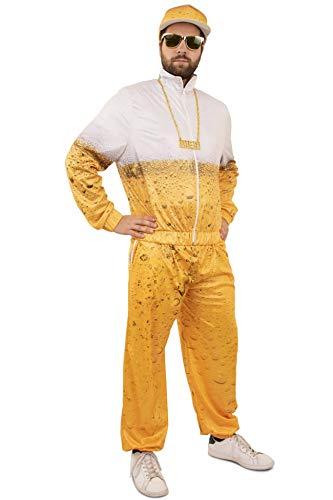 shoperama Bier Trainingsanzug für Damen und Herren JGA Kostüm Karneval Trash Party, Größe:M von shoperama
