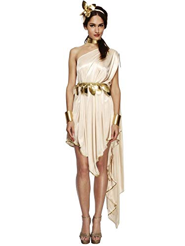 shoperama Damen Kostüm griechische Göttin One Shoulder Kleid Gürtel Halsband Armstulpen Haarreifen römische Karneval Fasching Verkleidung Römerin Griechin, Größe:S von shoperama