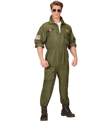 shoperama Herren-Kostüm Kampfjet Pilot Kampfflieger Piloten-Overall Jetpilot Kampfpilot Flieger Army, Größe:XL von shoperama