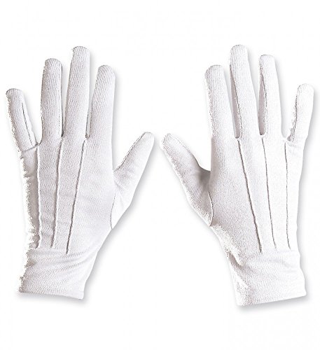 Weiße Handschuhe mit Ziernähten kurz Kostümzubehör Weihnachtsmann Nikolaus Santa: Damen von shoperama