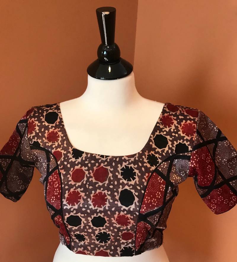 Saree Bluse Oben Choli Sari Ernte Tropical Gedruckt Mashru Seide Saree Bluse Oben Choli Sari Ernte Tropical Gedruckt Mashru Seide von shopethnica