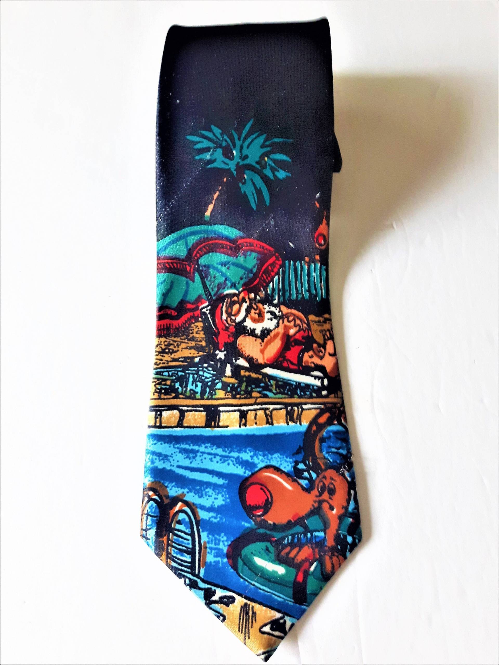 Blaue Weihnachtskrawatte Weihnachtsmann Macht Pause Im Schwimmbad Blaue Weihnachtskrawatte Weihnachtsmann Macht Pause Im Schwimmbad von shopevintagewithme