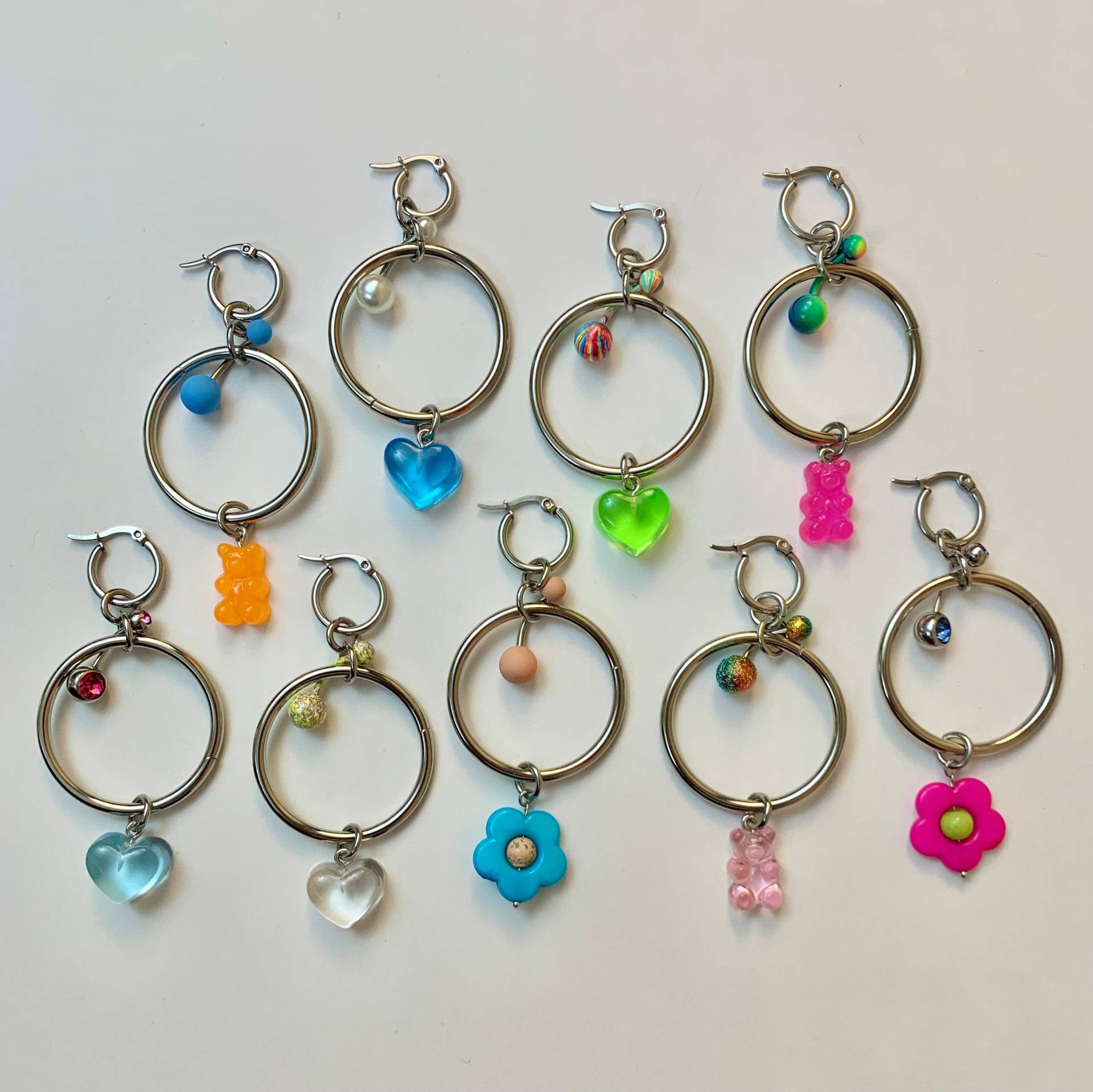 Herz Charm Ohrringe, Gemischte Barbell Schmuck, Kid Core Schmuck von shopjournal