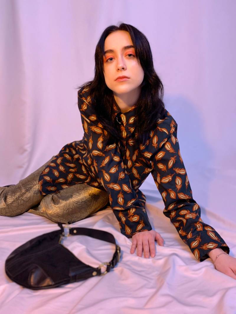 Männer 80Er Retro Blatt Druck Button Nach Unten von shopjournal