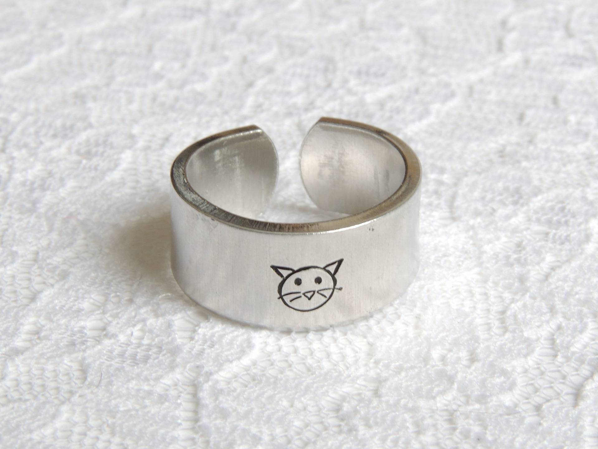 Katzengesicht Ring, Hand Gestempelt, Verrückte Katzenlady, Katzenmama, Haustiermama, Tierarzt, Tierheim, Adopt Don't Shop, Zehenring, Vsco Girl von shopkreativestudios