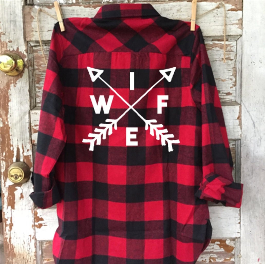 Wife Flanell, Benutzerdefinierte Braut, Junggesellinnenabschied, Hochzeit Im Herbst, Brautjungfern, Geschenk, Pfeil, Brautgeschenk, Winterhochzeit von shopkrissydonohue