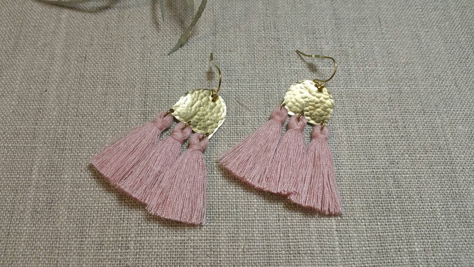 Daniela Tassel Ohrringe/Altrose Quastenohrringe Edelsteinohrringe Boho Chic Minimalistisch Geometrisch - Ect01Dr Daniela Tassel Ohrringe/Altrose Quastenohrringe Edelsteinohrringe Boho Chic Minimalistisch Geometrisch - Ect01Dr von shopmaj