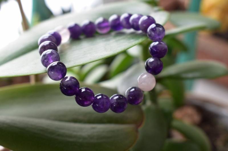 Amethyst Und Rose Quarz Heilung Liebe Armband von shopmindfulwanderers