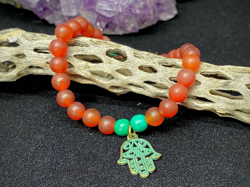 Hamsa-Kollektion Edelstein Charm Armband 6mm Perlen Hamsa-Kollektion Edelstein Charm Armband 6mm Perlen von shopmindfulwanderers