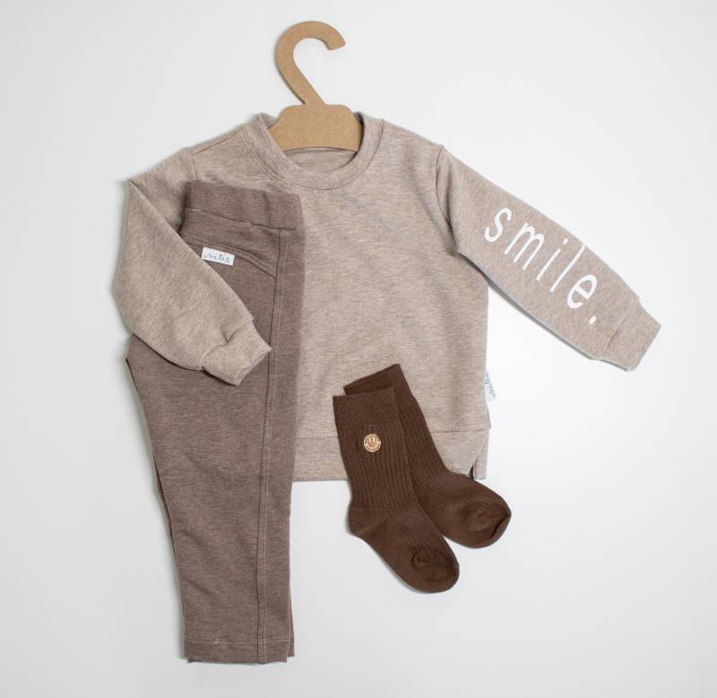 Sweater Smile Ab Gr. 74 Mit Treggings Erhältlich Baby Pullover Kinder Shirt Patch Babysweatshirt Verschiedene Farben von shopmiris