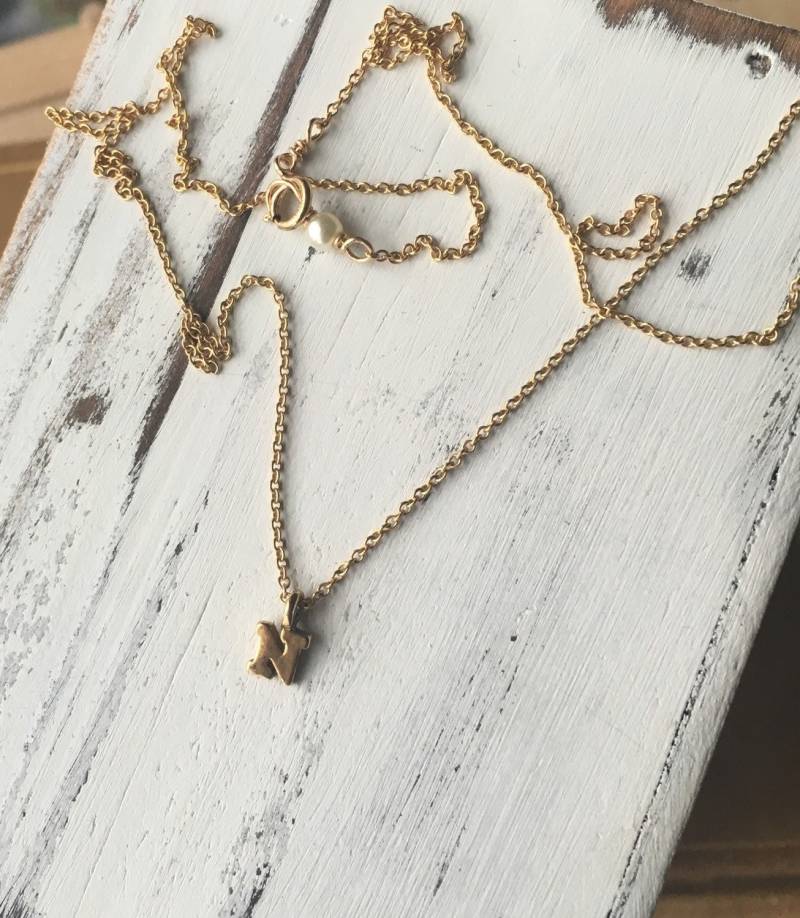 Zierliche Gold Initial Kette von shopnikkicummings