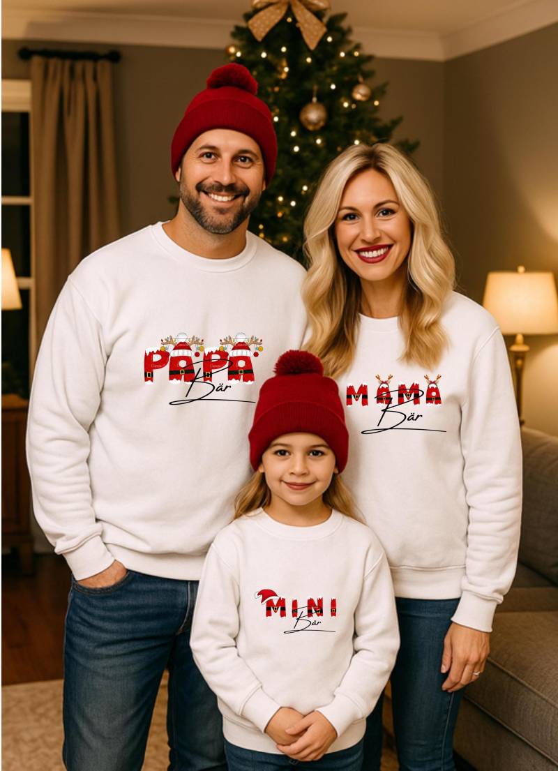 Personalisierte Weihnachts Pullover Familie | Schneemann Family Sweater |Matching Christmas Mama Papa Kinder, Weihnachtspulli Herren von shopparadiss