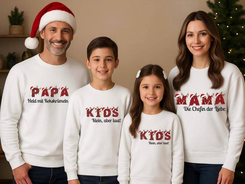 Personalisierte Weihnachts Pullover Familie | Schneemann Family Sweater |Matching Christmas Mama Papa Kinder, Weihnachtspulli Herren von shopparadiss