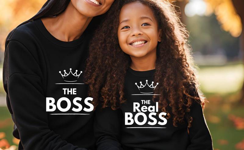 The Boss & Real Sweatshirt, Mama Und Mini Passende Pullover Sweatshirts, & Mutter Tochter von shopparadiss