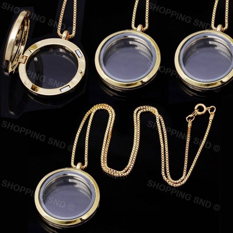 Rubyca Speicher Medaillon Halskette Menschengedenken Schweben Charme Gold Anhänger/Runde Glas-Medaillon Für Charms 20" Länge Von 50cm-Kette Rubyca Speicher Medaillon Halskette Menschengedenken Schweben Charme Gold Anhänger/Runde Glas-Medaillon Für Charms 20" Länge Von 50cm-Kette von shoppingSND