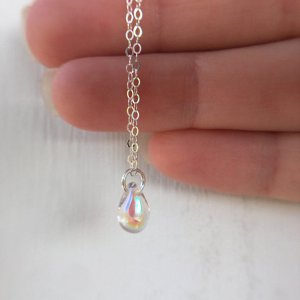 Segens-Halskette Zierliche Tropfen Regentropfen Anhänger Regenbogen Halskette Baby Schmuck Ermutigung Laura Geschichte Christliche Inspiration von shopshinelife