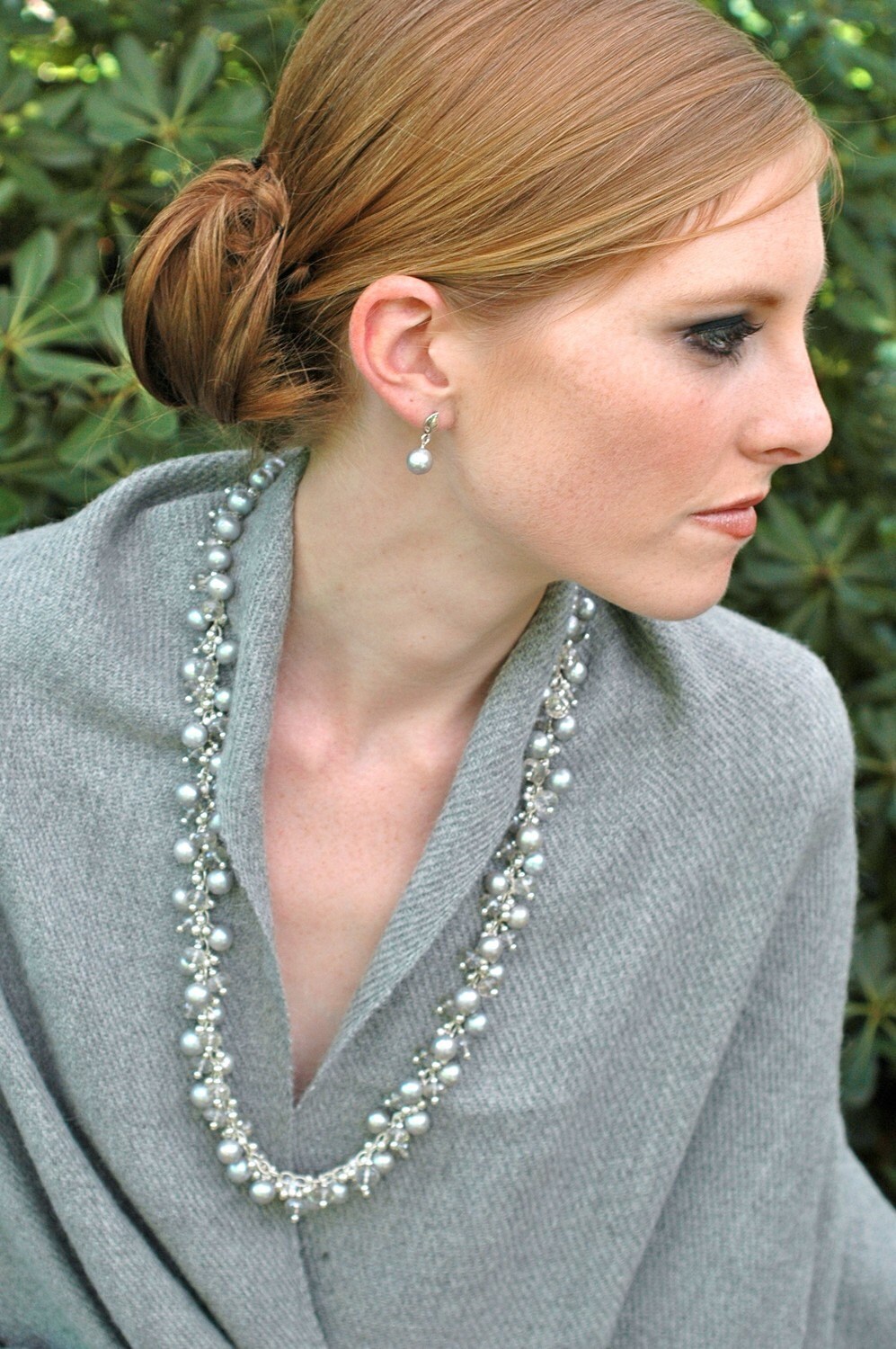 Elegante Silber Topas Halskette/Süßwasser Perlen Edelstein Sterling Eleganten Schmuck Anweisung Verschluss Braut Ooak von shopshrew