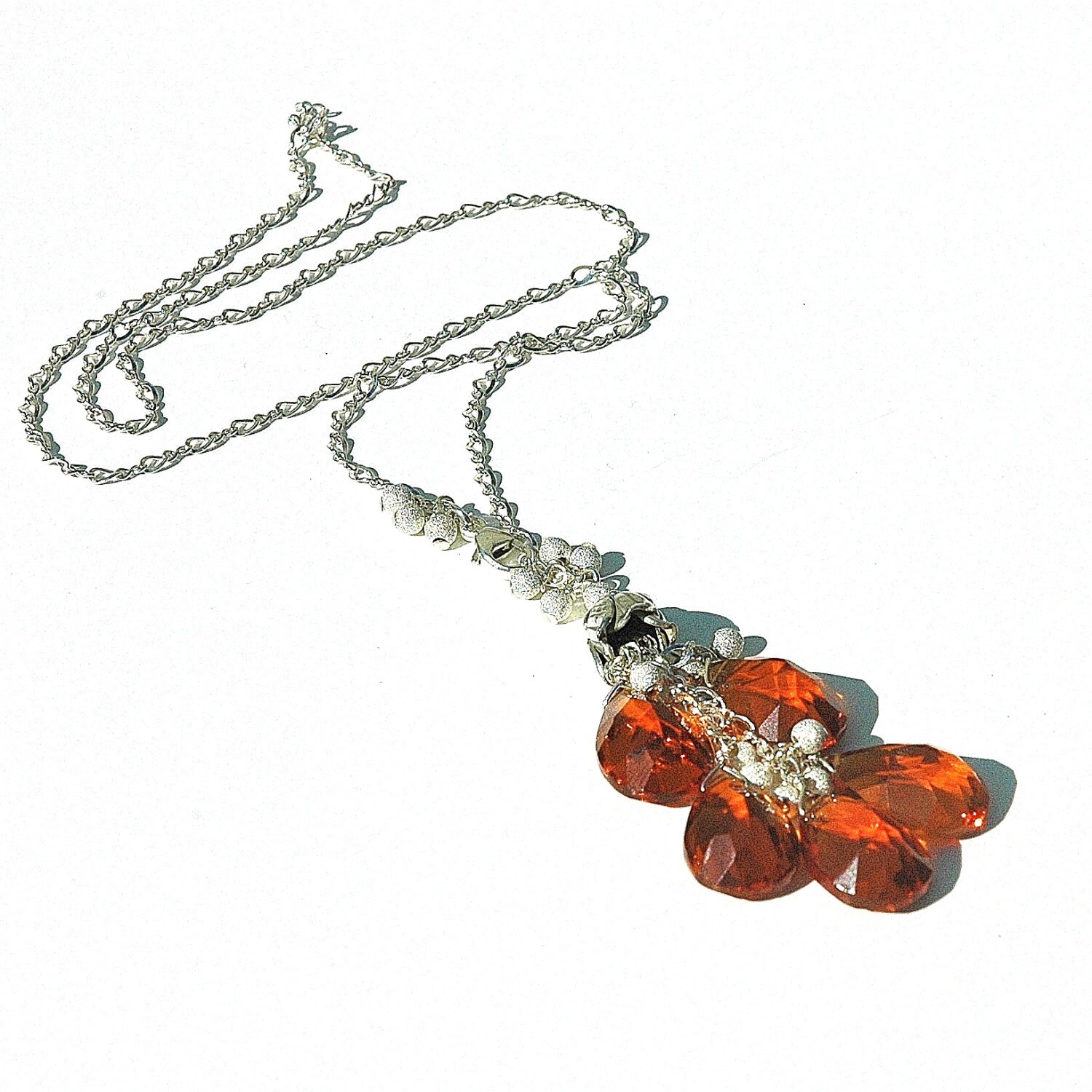 Feuer Quarz Quaste Halskette/sterling Silber Moderner Schmuck Teardrop Anhänger Fire Opal Little Black Dress Geschenke Für Ihr Ooak von shopshrew