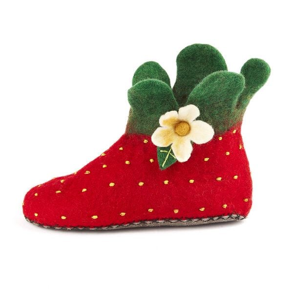 short'n'pietz Hausschuhe Erdbeere handgefilzt für Erwachsene von short'n'pietz