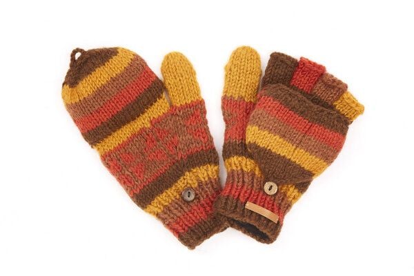 short'n'pietz Schurwollhandschuhe, handgestrickt, bunt gemustert von short'n'pietz