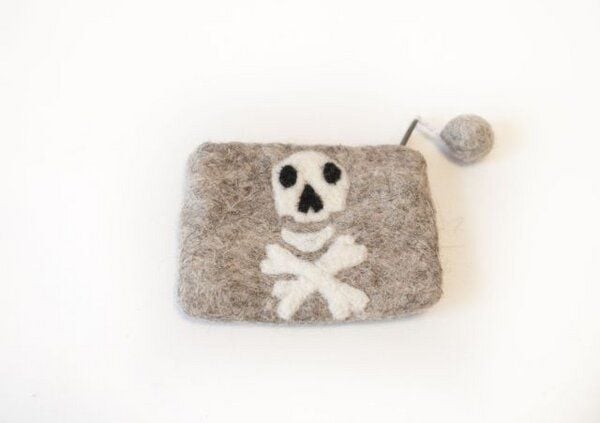 short'n'pietz handgefilztes Portemonnaie  mit Reißverschluß aus 100% Schafswolle von short'n'pietz