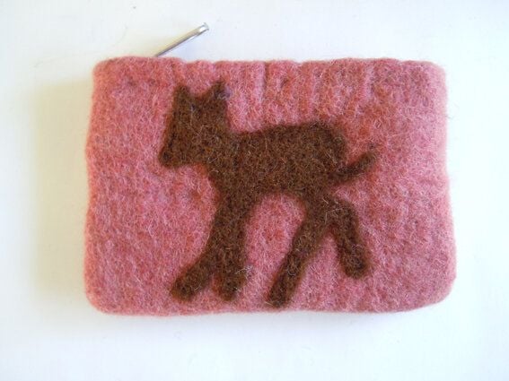 short'n'pietz handgefilztes Portemonnaie  mit Reißverschluss von short'n'pietz