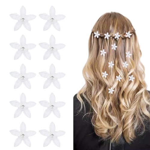 Haarspiralen Haarspinnen,12 Stück Weiß Blumen Brauthaarschmuck Hochzeit Brautschmuck Braut Haarschmuck Haarklammer von showll