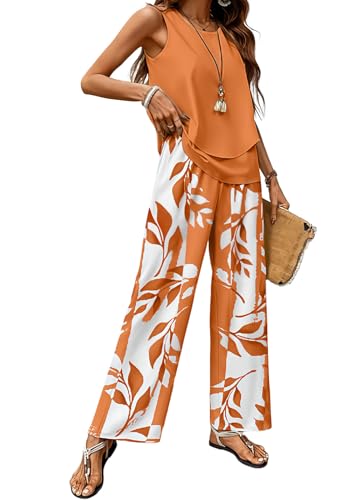 shownicer 2 Teiler Hosenanzug Damen Elegant Ärmelloses Tank Top und Hose Zweiteiler Outfit Casual Leicht Freizeitanzug C Orange M shownicer 2 Teiler Hosenanzug Damen Elegant Ärmelloses Tank Top und Hose Zweiteiler Outfit Casual Leicht Freizeitanzug C Orange M von shownicer
